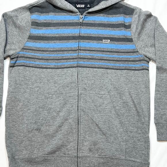 Vans Off The Wall Classic Hoodie Full Zip Youth Medium Gray Sweater Sweatshirt - Picture 3 of 6